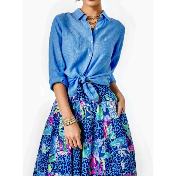 Lilly Pulitzer NWT Bryant Skirt Pop Up Lilly's Party Patch Size 2,14,16 - Picture 8 of 13